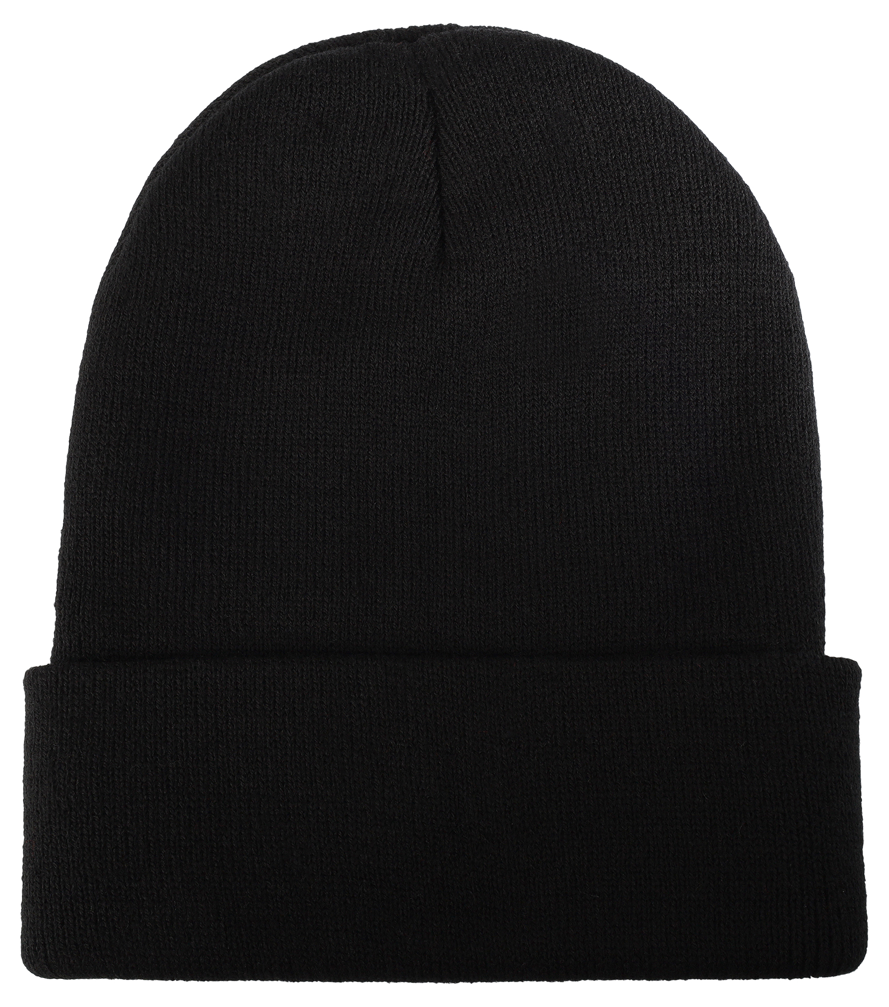 Akzent Strickmütze/ Beanie mit Umschlag, 100% Acryl, 4-VE, schwarz