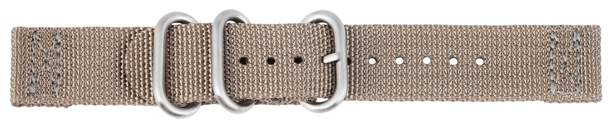 Nylon-Uhrenarmband, grau, Dornschließe, 22 mm