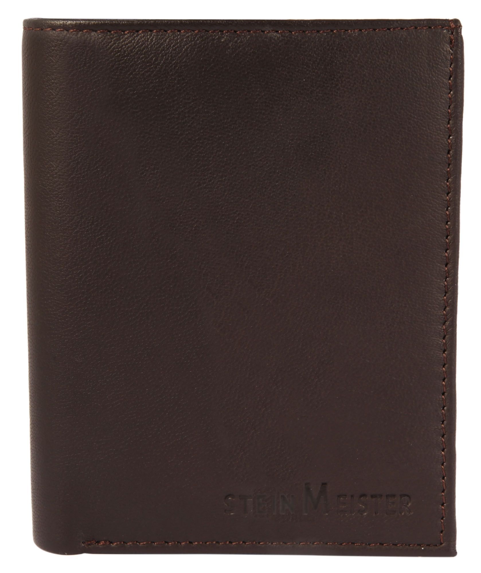 Steinmeister Geldbörse aus Echtleder, Hochformat, braun