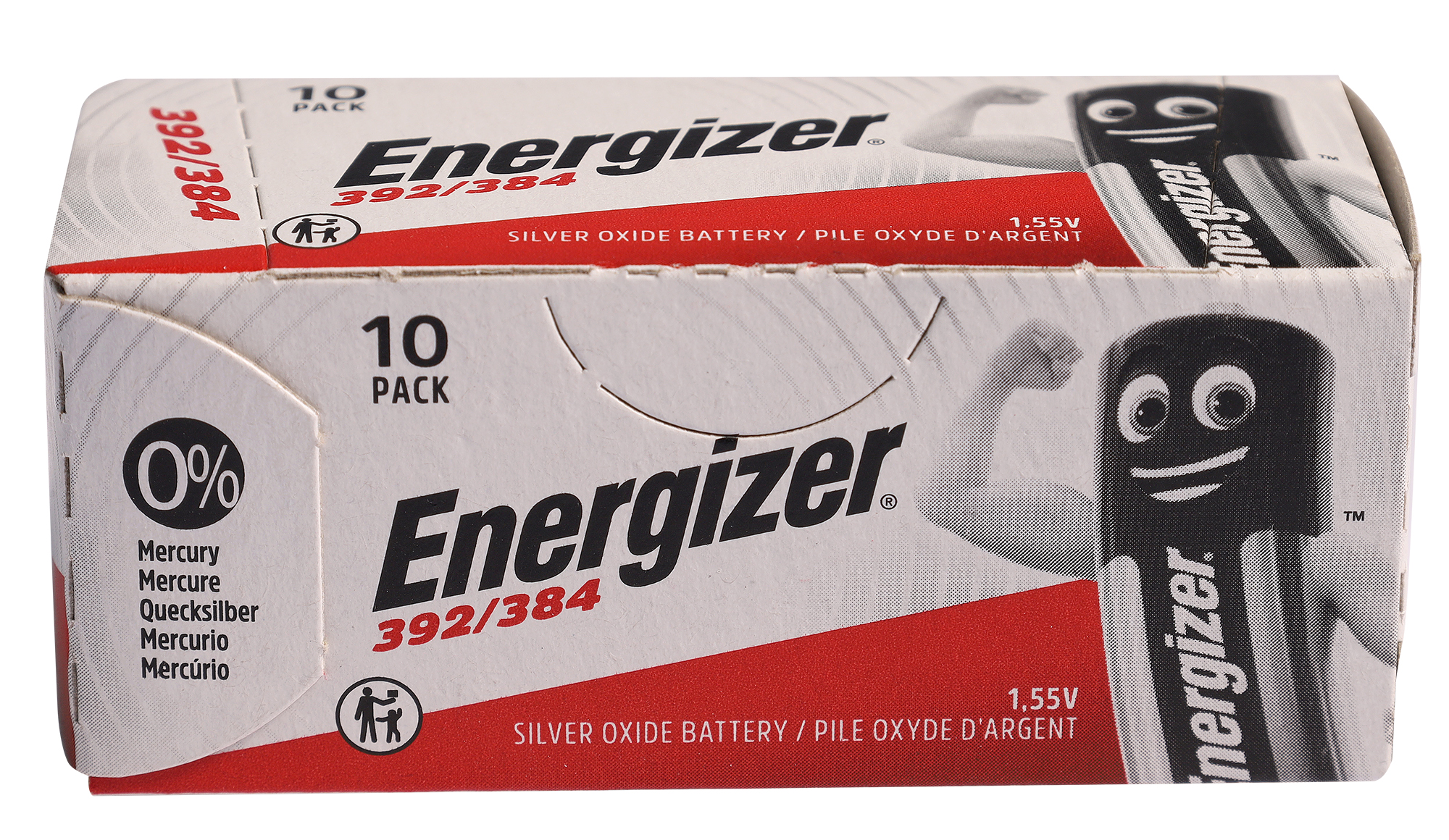 Energizer 392/384 Knopfzellen (10er-Pack) – 0% Quecksilber, 1,55V Silberoxid-Batterien
