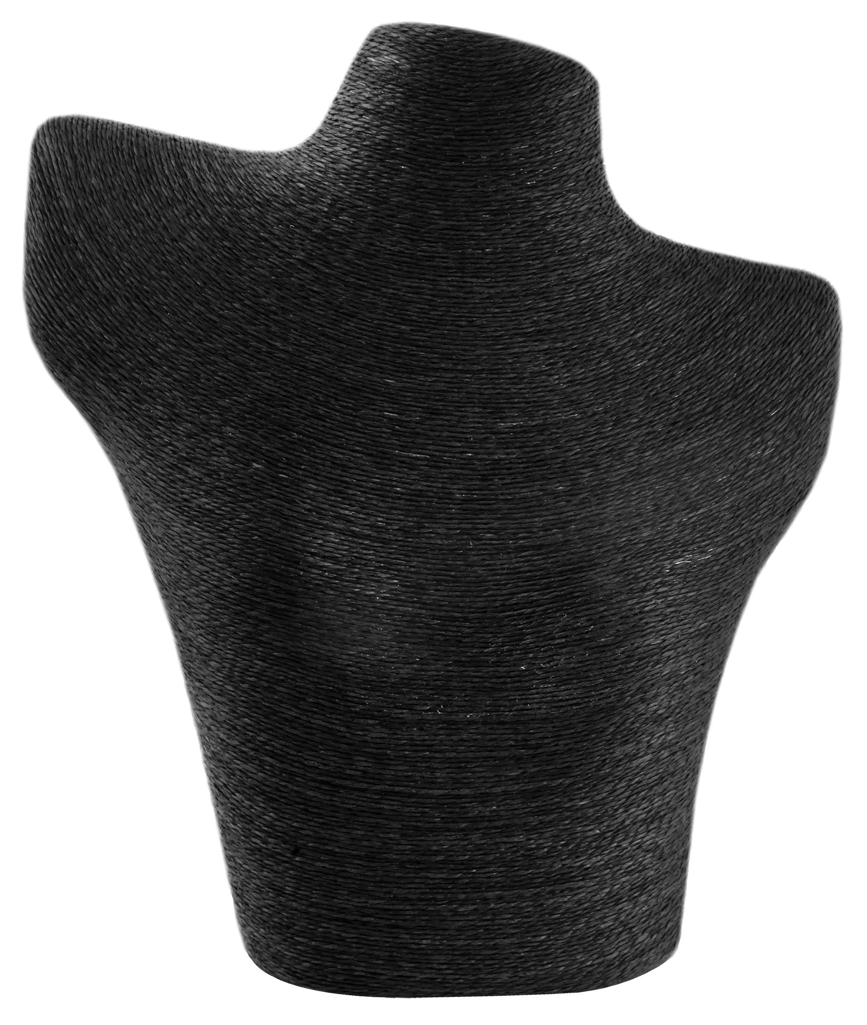 Büste, Bastfaser, schwarz, 28 cm x 25 cm x 8,5 cm