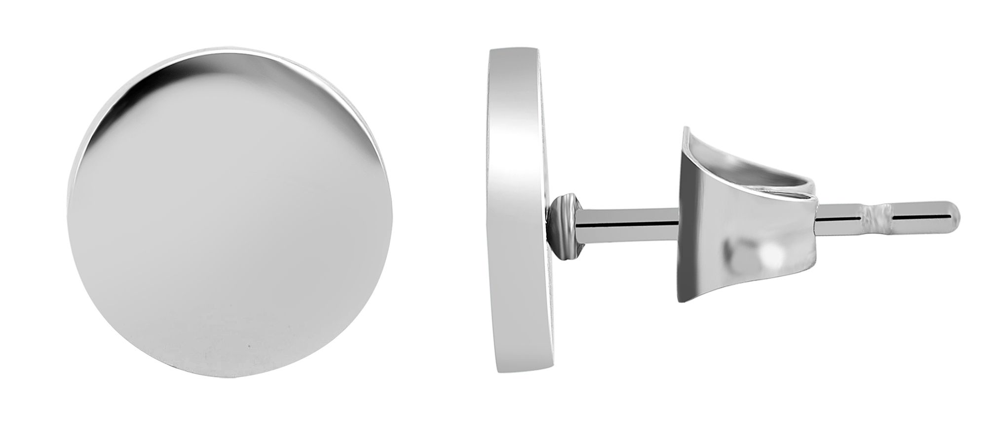 Akzent Ohrstecker "Xan", Edelstahl, rund, Ø 10 mm, silberfarben