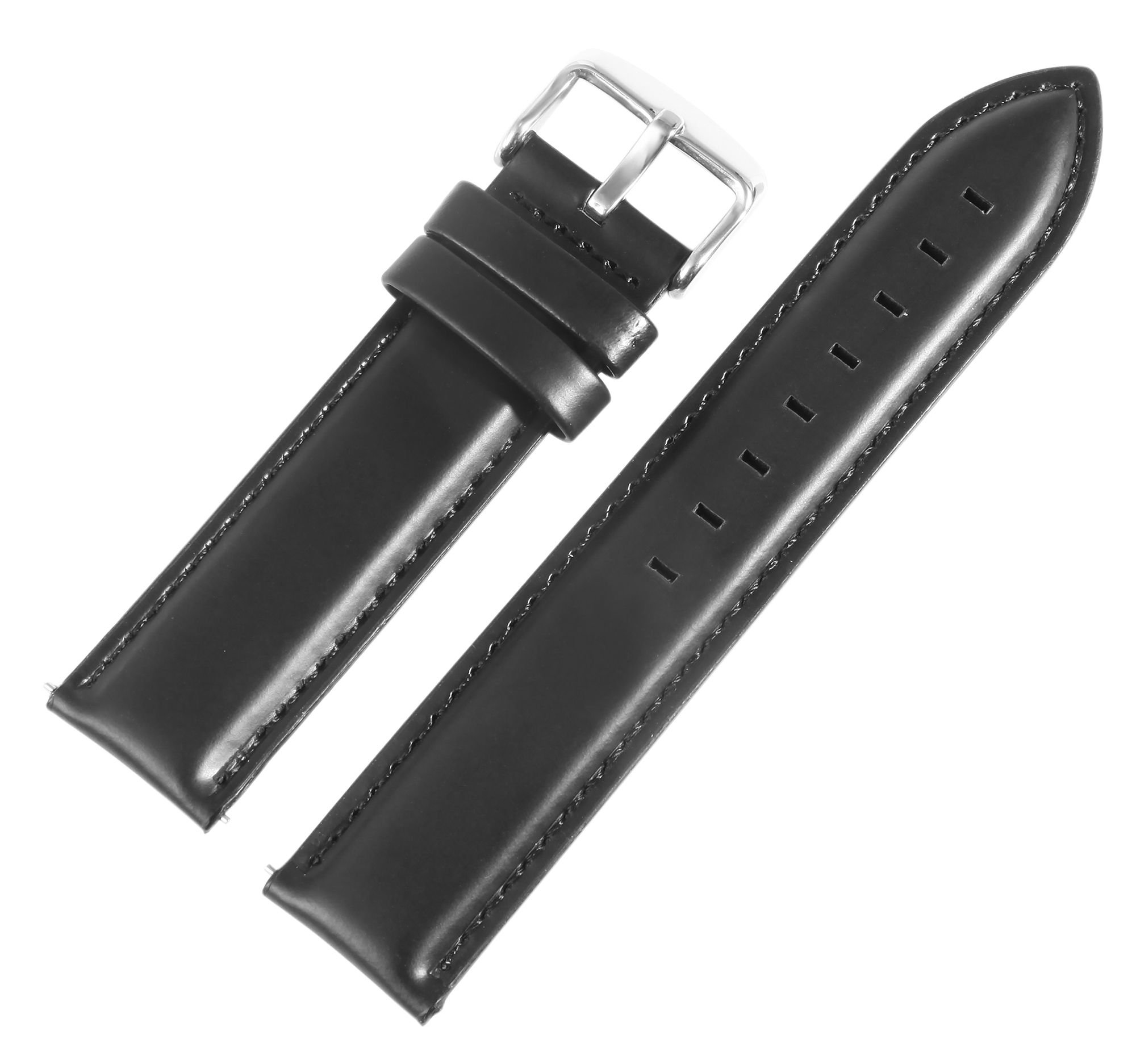 Echtleder Uhrenarmband (Quick-Release), schwarz, 18 mm