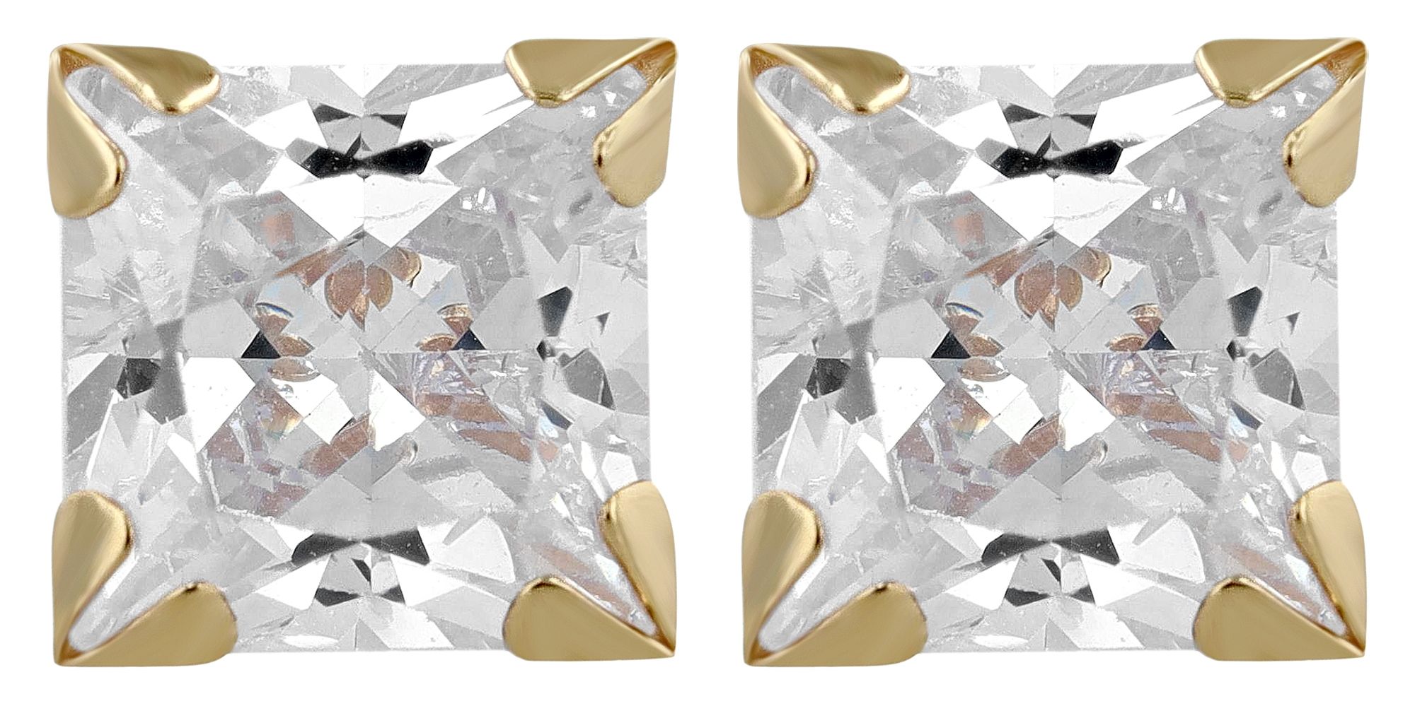333/- Gold "Atika" Ohrstecker 6 x 6 mm, Gelbgold, 8 Karat