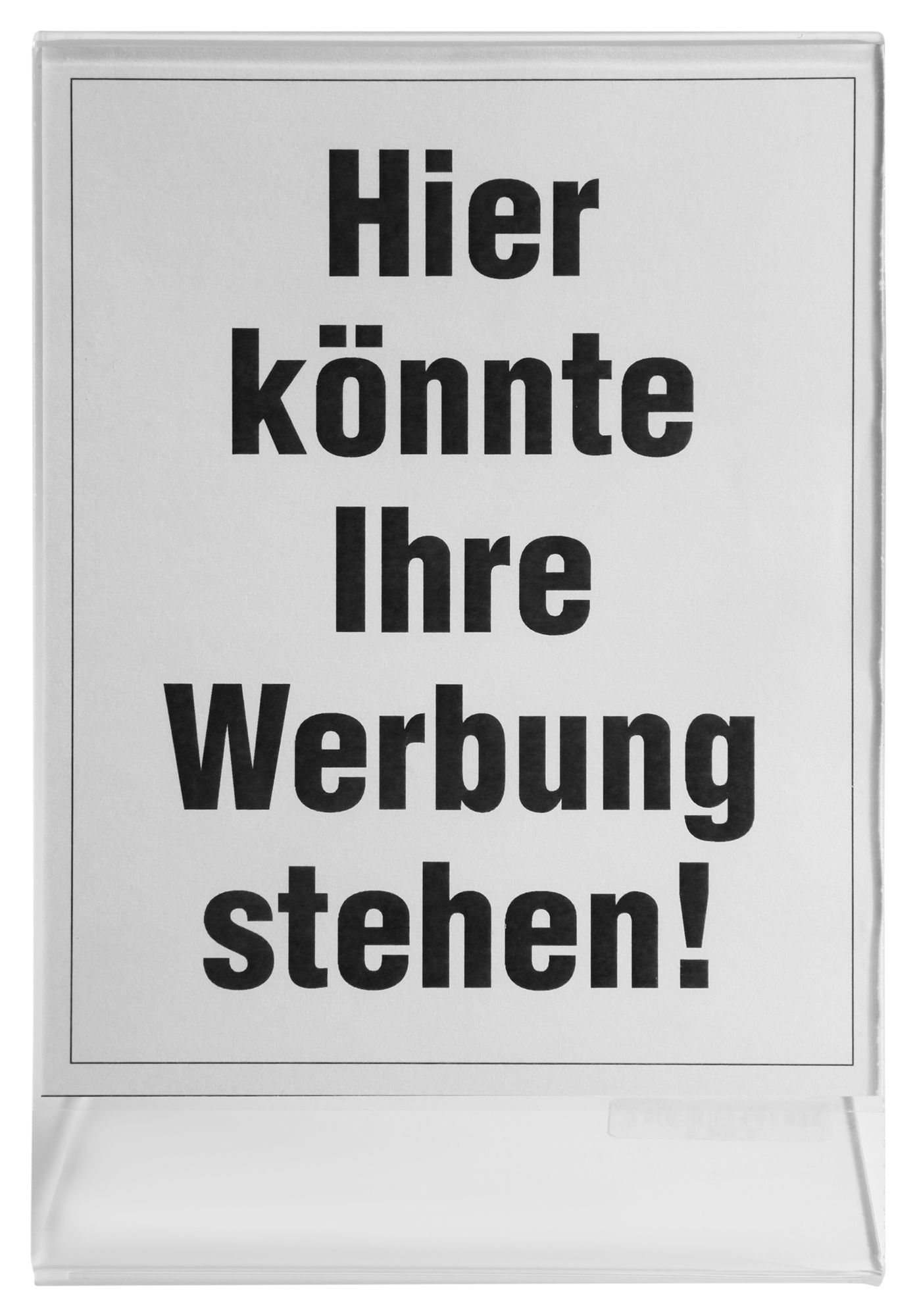 Werbeaufsteller, transparent, Hochformat, DIN A6, 15 cm x 10,5 cm x 7 cm