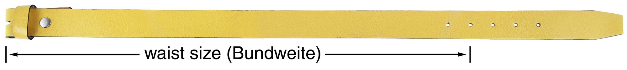 Leonardo Verrelli Echtleder Gürtel für Wechselschnallen, gelb, 100 cm