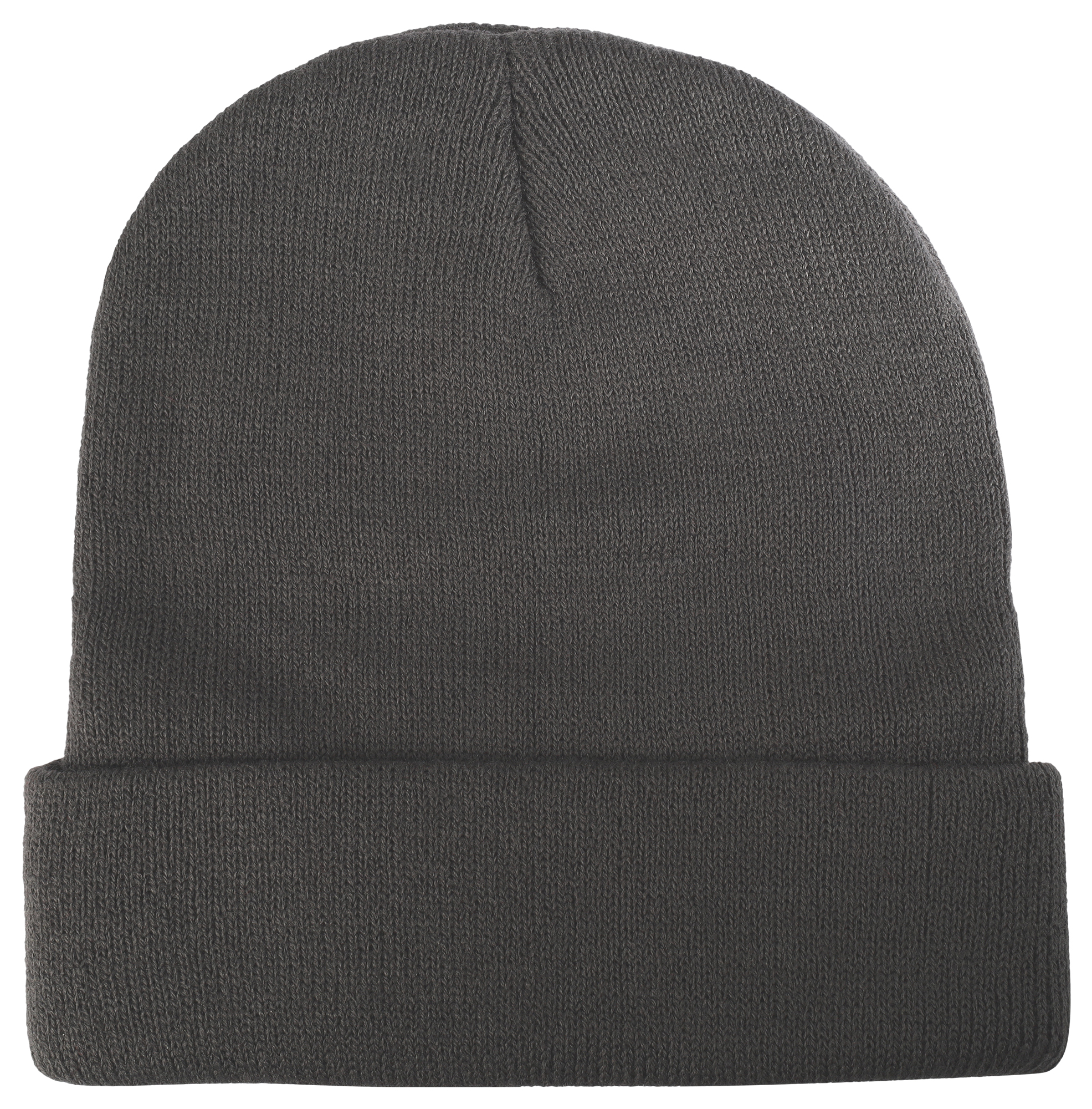 Akzent Strickmütze/ Beanie mit Umschlag, 100% Acryl, 4-VE, grau