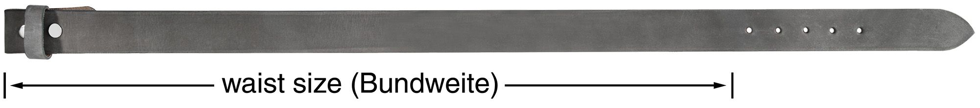Leonardo Verrelli Echtleder Gürtel für Wechselschnallen, anthrazit, 80 cm
