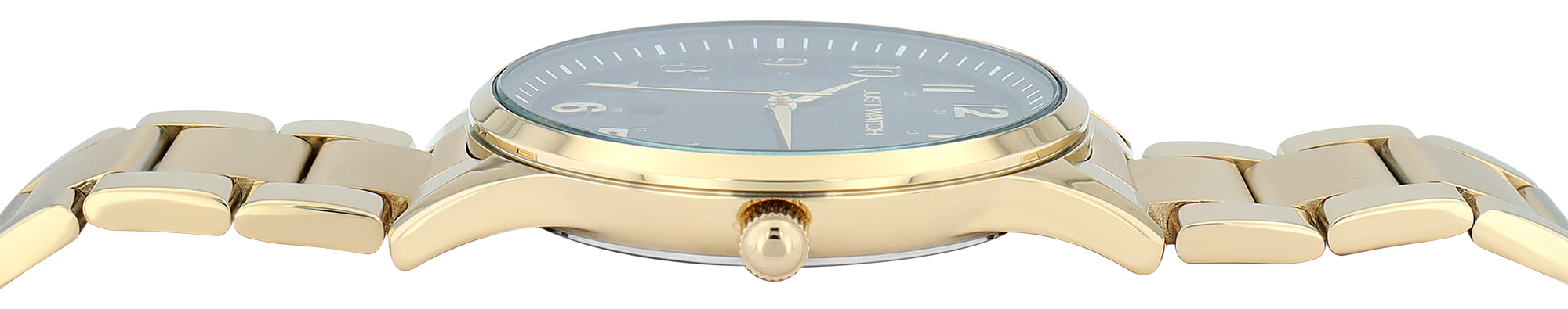 Just Watch Herrenuhr "Alvar" mit Edelstahl Gliederarmband, Datumsanzeige, Ø 43 mm, 5 ATM, schwarz/goldfarben