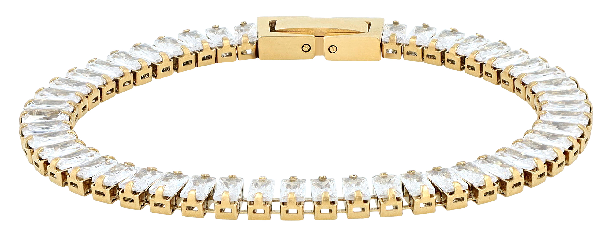 "Benedetta " Tennis-Armband, Zirkonia, 16,5 + 2,5 cm, goldfarben