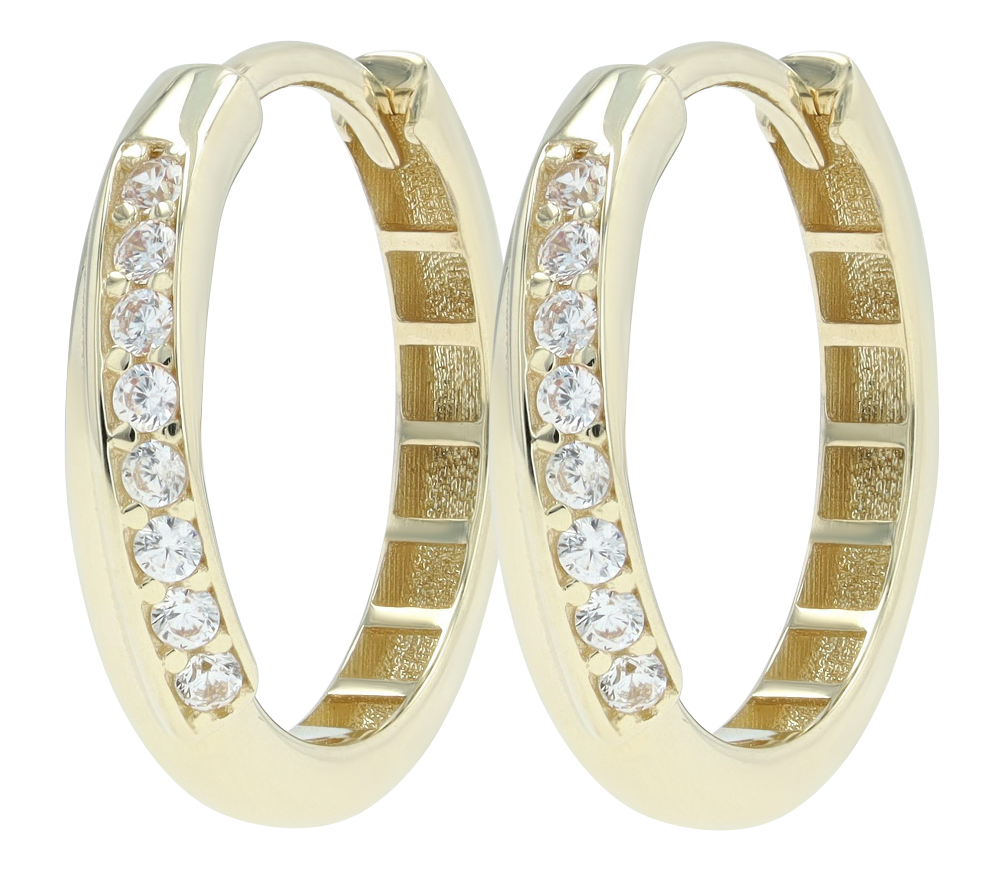 333/- Echt Gold Creolen "Gamila" Ø 12 mm mit Zirkonia, 8 Karat, Gelbgold