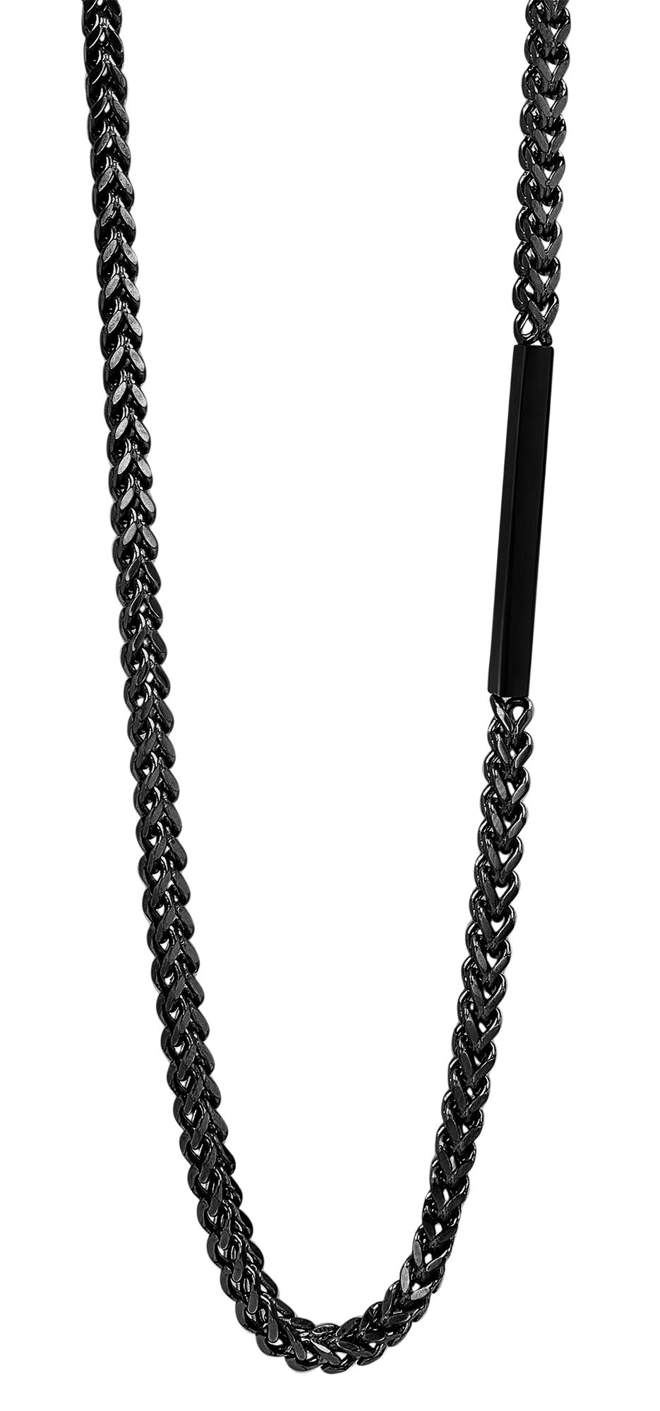 "Caly" Francokette, Gravur, vierkant, 61 cm/ 3 mm, schwarz