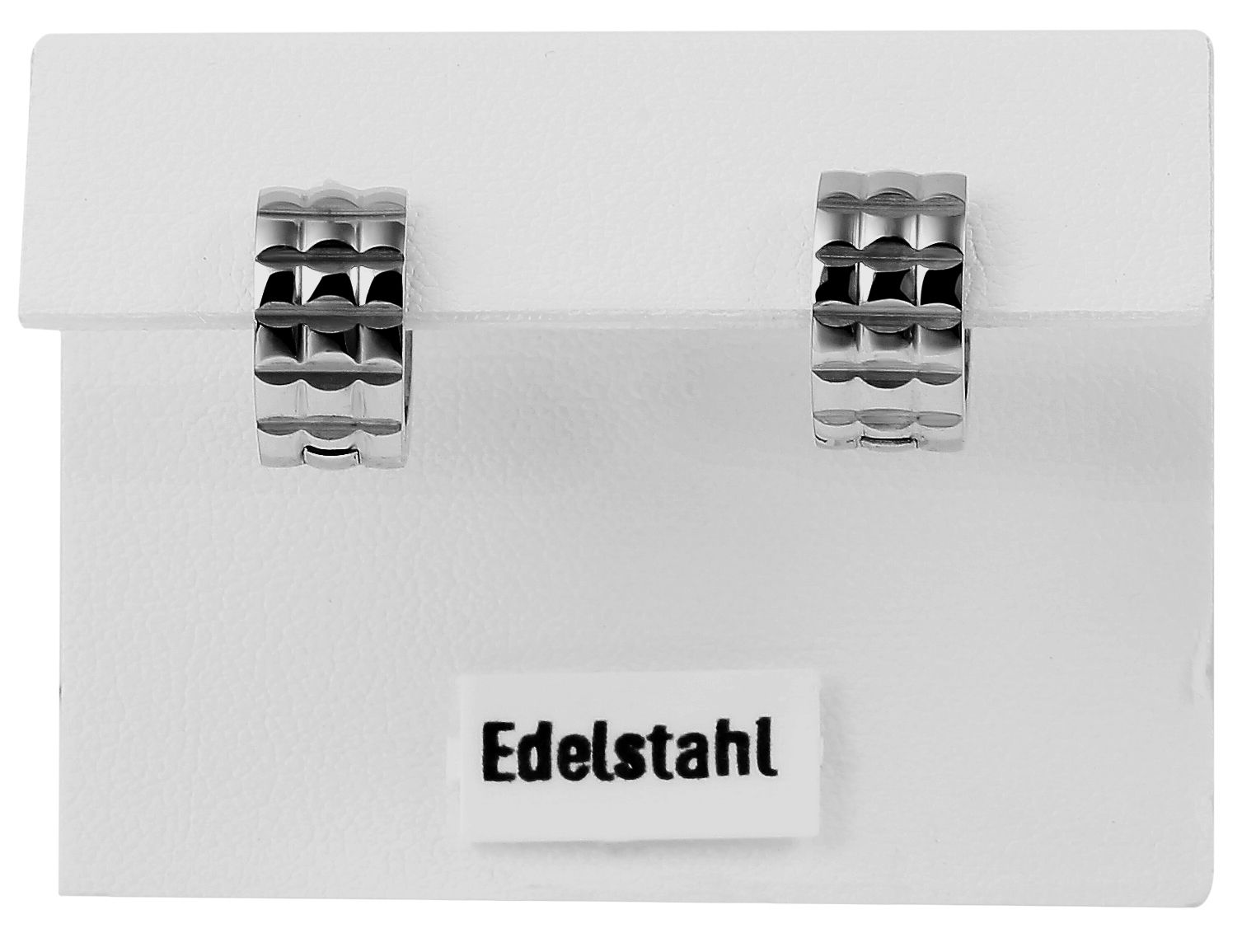 Akzent Edelstahl Klapp-Creolen, silberfarben