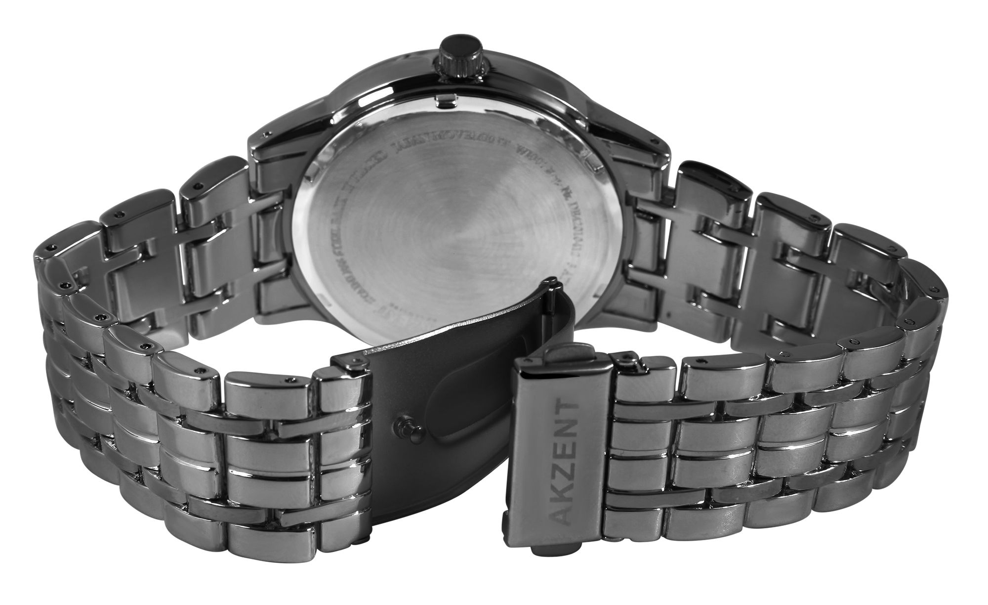 Akzent Exclusive Herrenarmbanduhr mit Metallband, anthrazitfarben