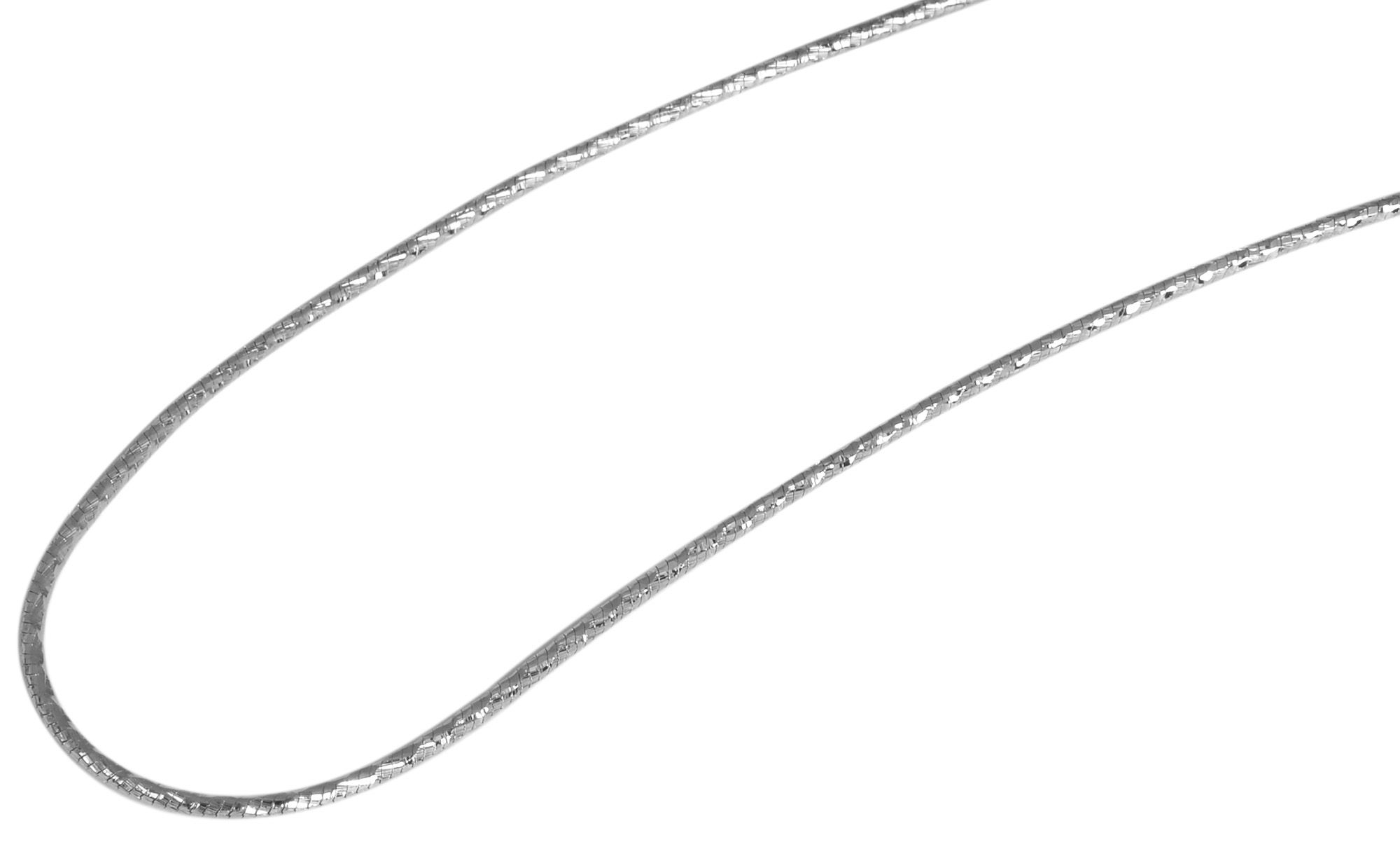 925/- Echt Silber Schlangenkette "Louay", rund, 42 cm / 1,2 mm, rhodiniert