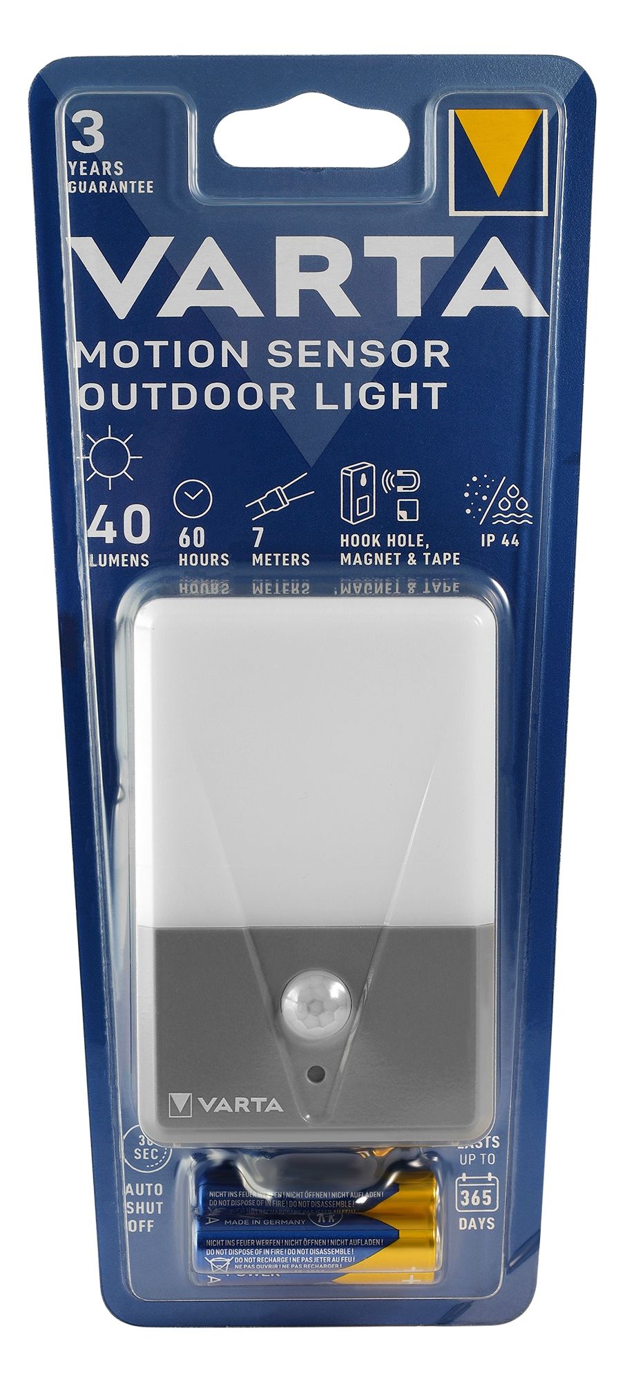 VARAT Motion Sensor Outdoor Light mit Batterie  ( 3 x LR03/AAA im Lieferumfang enthalten)