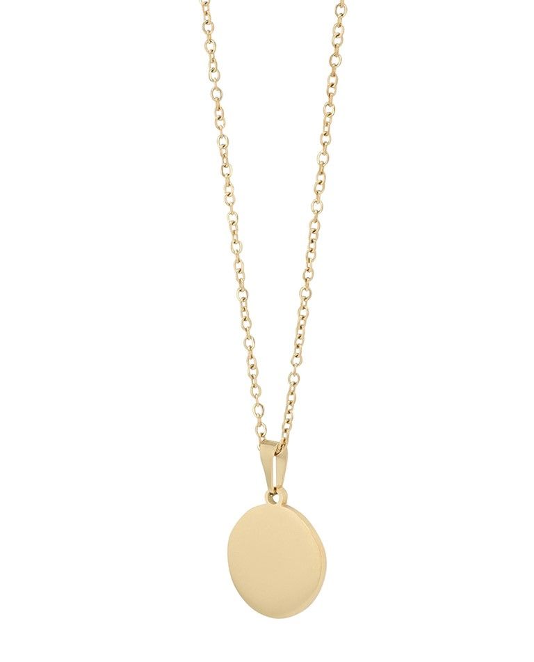 "Tabea" Edelstahlkette mit Gravurplatte, 43+5cm, goldfarben