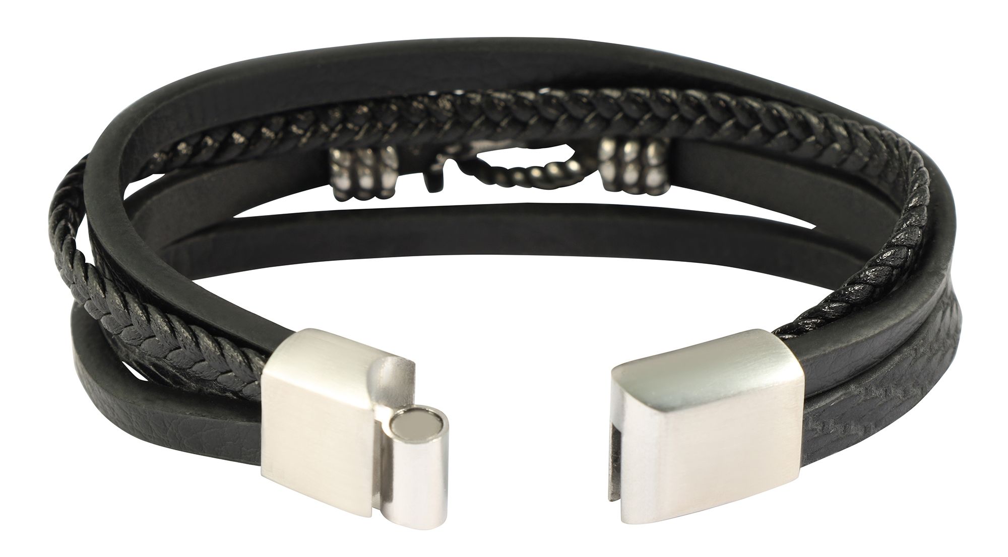 "Armin" Armband aus Lederimitat, 19 cm, VE-4