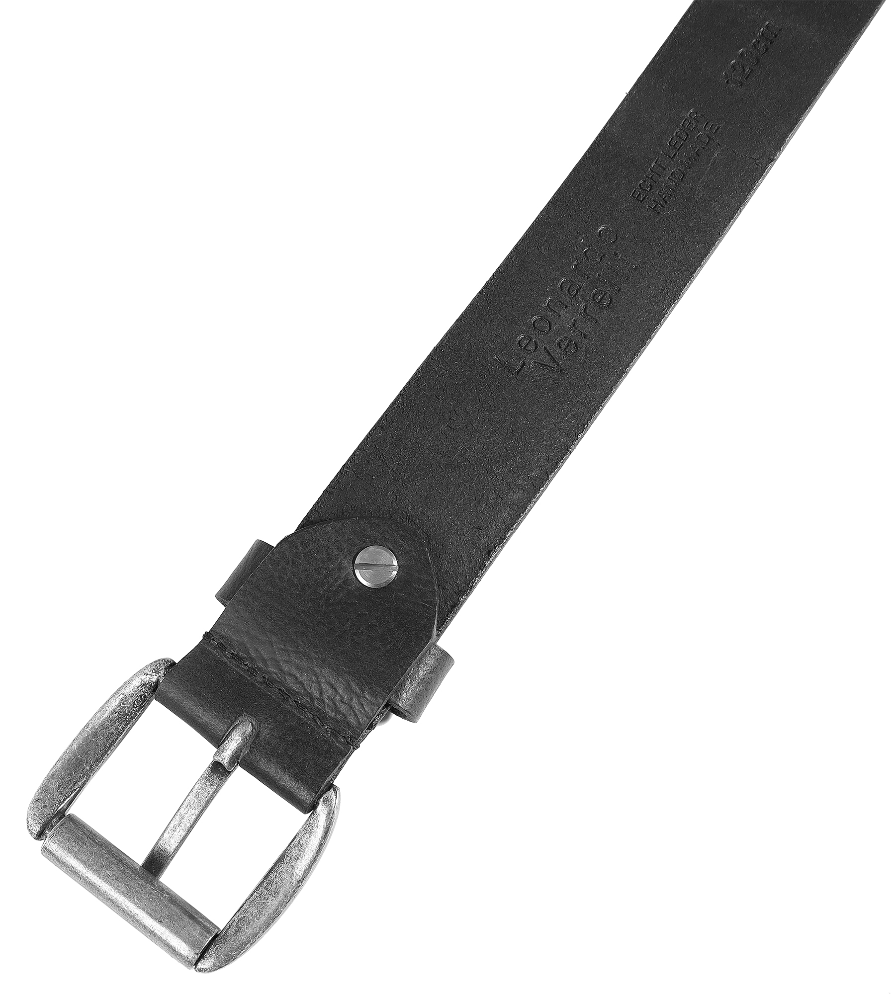 Leonardo Verrelli Echtleder Gürtel, schwarz, kürzbar, 110 cm