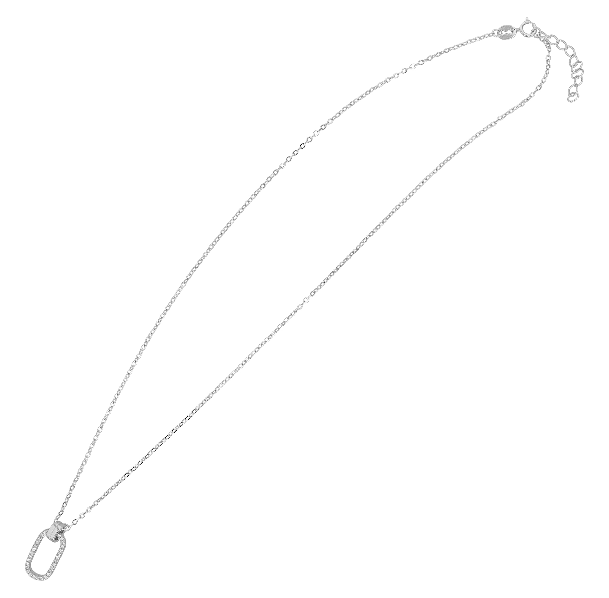 "Solomia" 925/- Echt Silber Kette 42 + 3 cm mit Anhänger, silberfarben rhodiniert