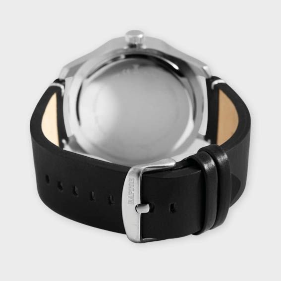 Raptor Herrenuhr "Charley" mit Echtlederarmband, Datumsanzeige, schwarz/blau