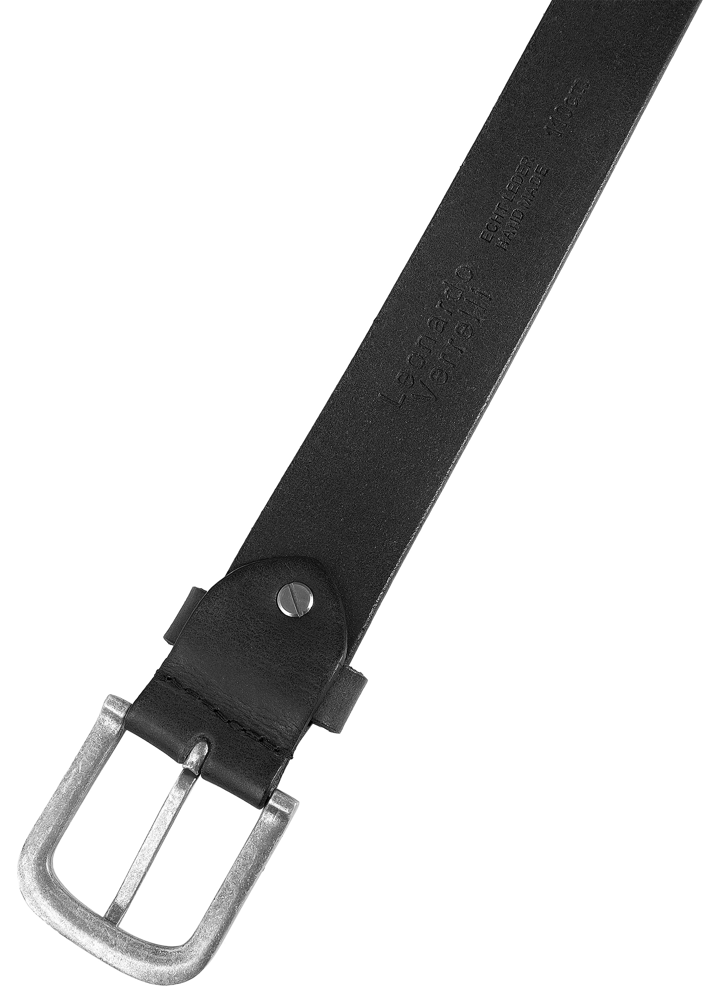 Leonardo Verrelli Echtleder Gürtel, schwarz, kürzbar, 90 cm