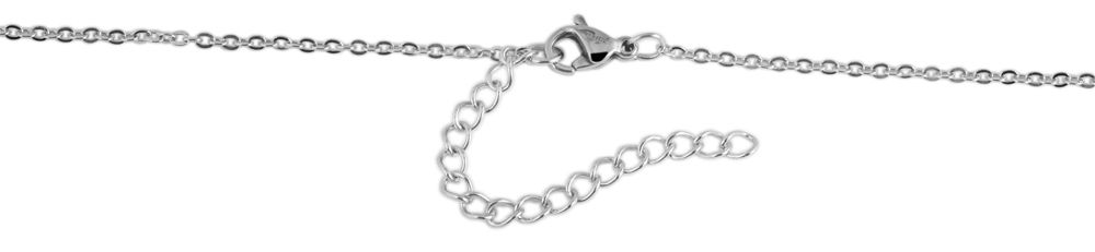 Akzent Edelstahl Halskette mit Infinity-Anhänger, silberfarben