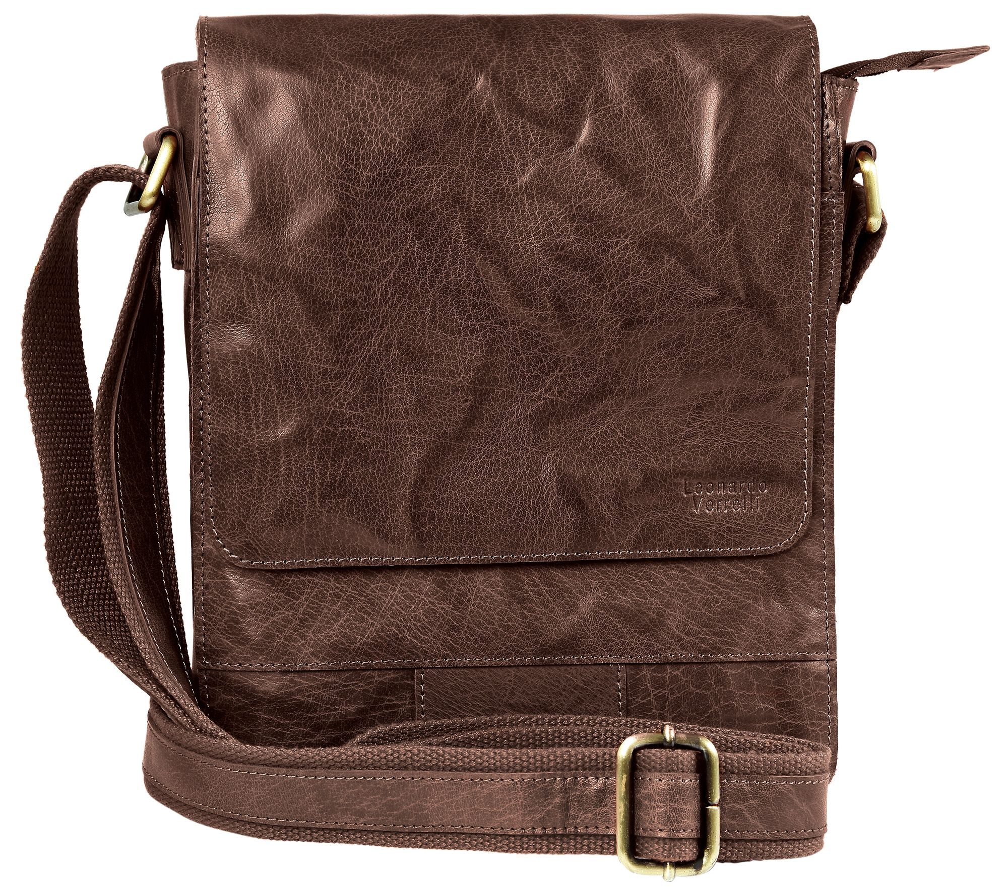 Leonardo Verrelli, Echtleder (Vintage-Leder im Washed-Look), braun