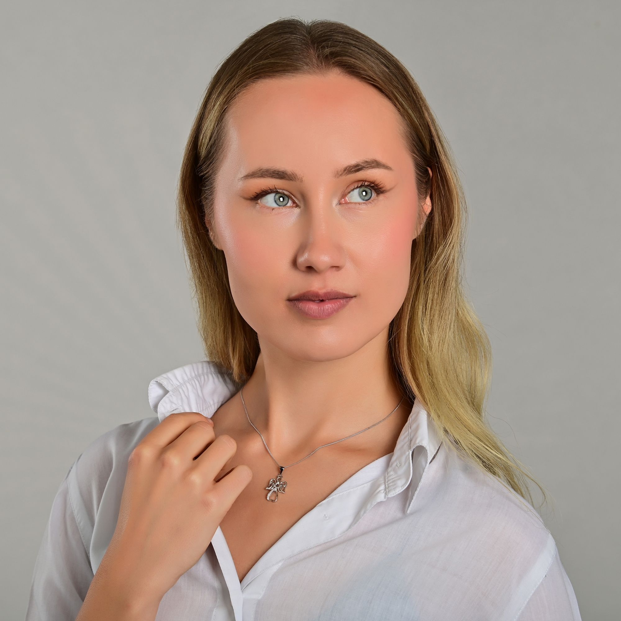 925/- Echt Silber Anhänger "Evelina" - Schutzengel mit Zirkoniabesatz, rhodiniert (ohne Kette)