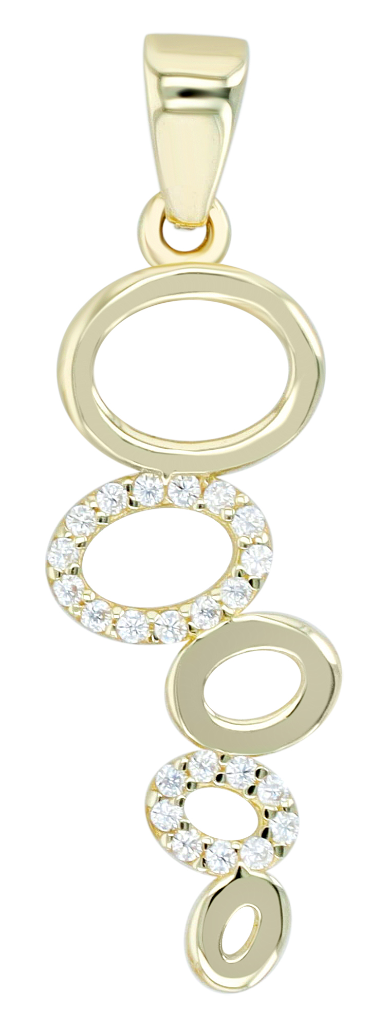 333/- Gold Anhänger "Askja" ohne Kette, Zirkoniabesatz, Gelbgold, 8 Karat