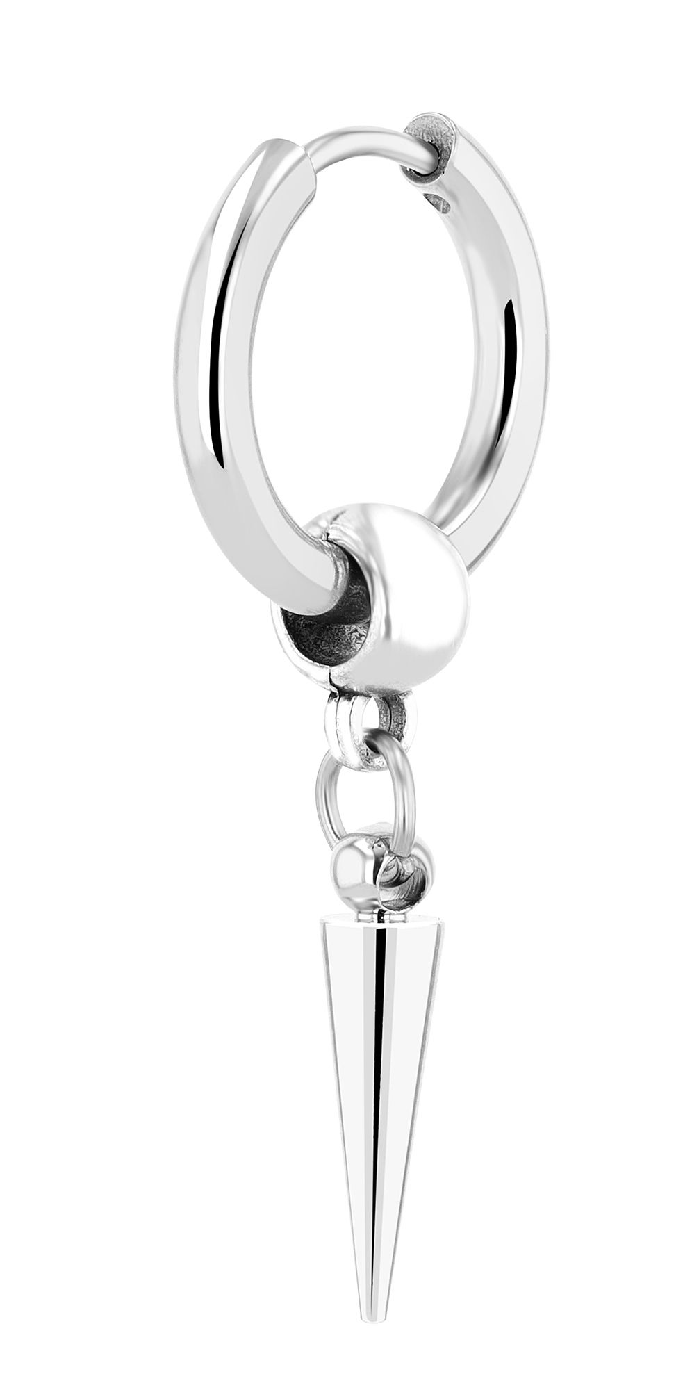 "Mewtwo", Unisex Klapp-Creole, Edelstahl, silberfarben, Ø 12 mm
