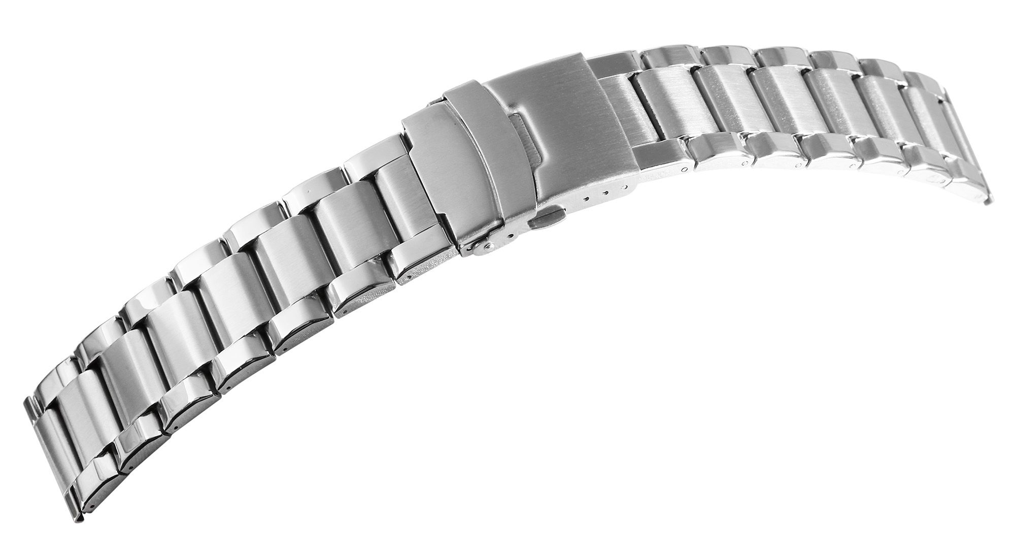 Edelstahl-Uhrenarmband, silberfarben, 24 mm