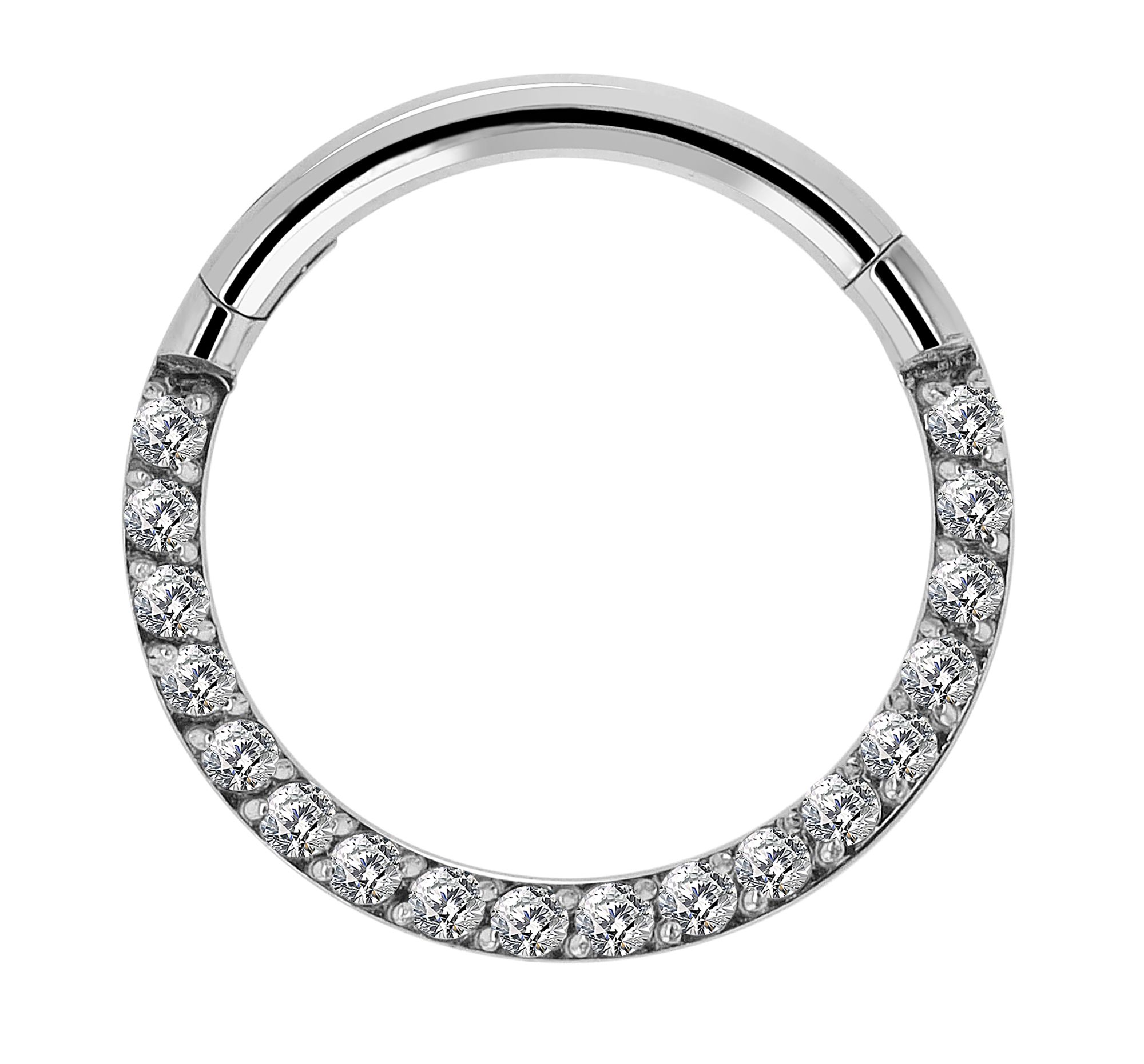 "Charma" Nasenpiercing aus Edelstahl, Nasenring, Simili, silberfarben, Stärke 1,2 mm / Ø 8 mm