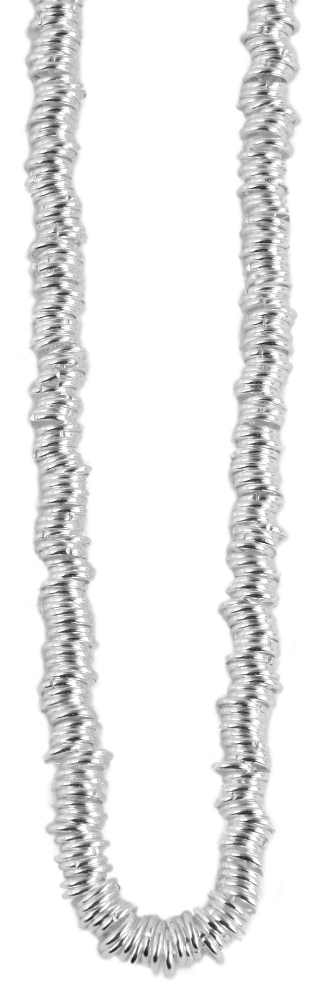 "Lounan" Edelstahl Ösen-Kette, 43 + 5 cm/ 5 mm, VERSILBERT