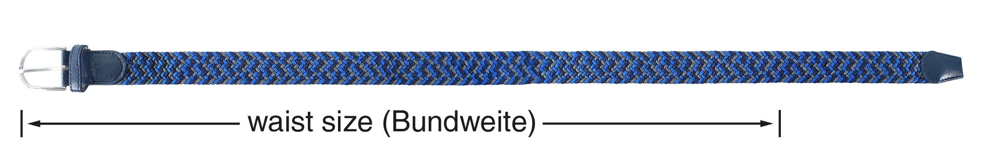 Flechtgürtel aus Textil, VE 12, 5x Gr. 95cm, 5x Gr. 105cm, 2x 115cm