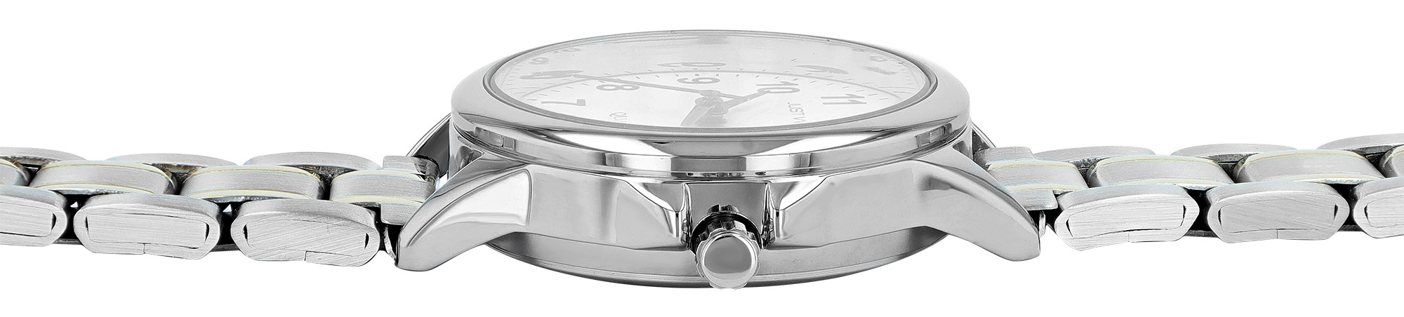 Just Watch "Bertha" Damenuhr Ø 29 mm, Edelstahlband, bicolor/ weiß (rote Details)