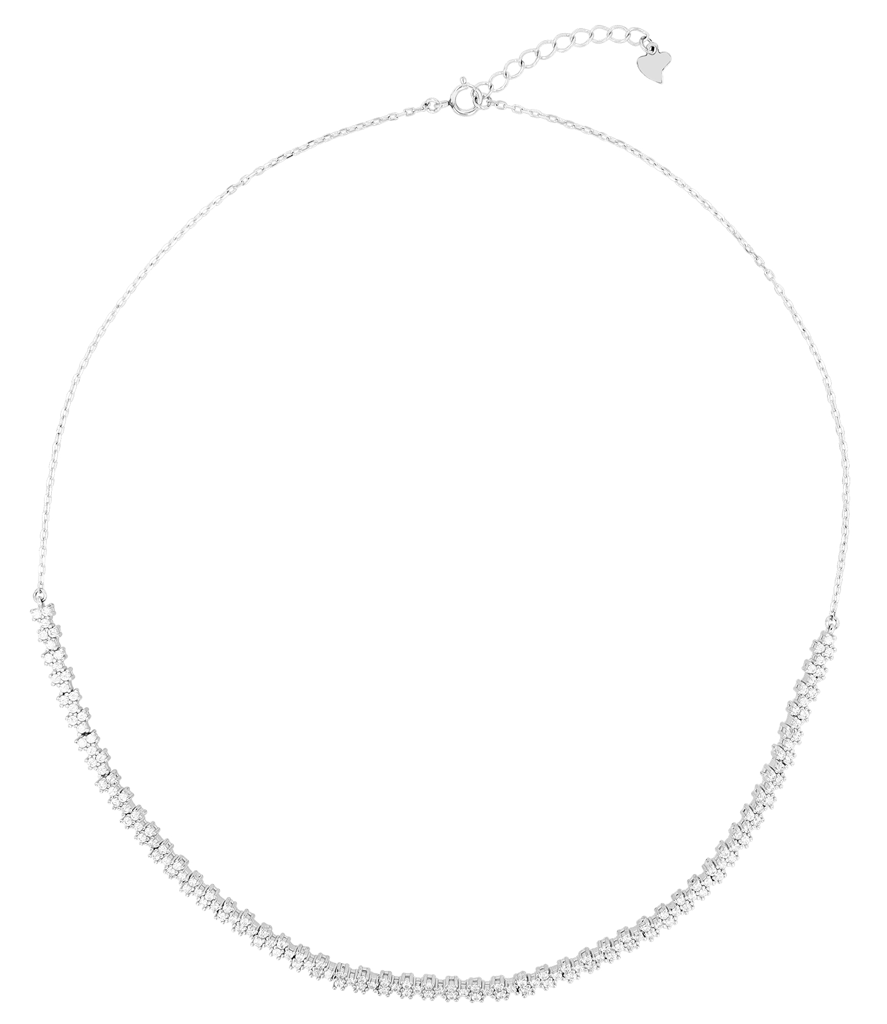 925/- Echt Silber Kette (42+3cm)  925/rhodiniert