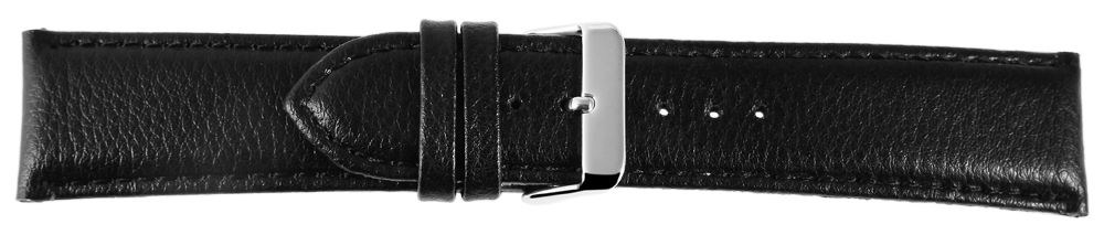 Echtleder-Uhrenarmband, schwarz, 22 mm