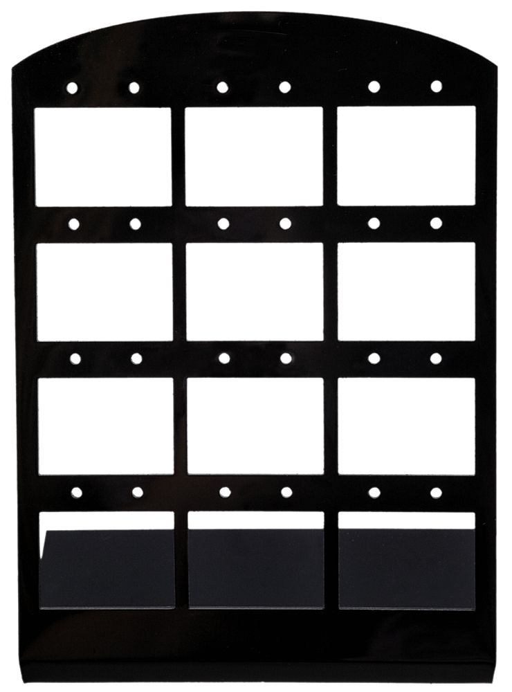 Display für 12 Ohrringe (Dekoserie Shiny), Kunststoff, 13,5 cm, schwarz