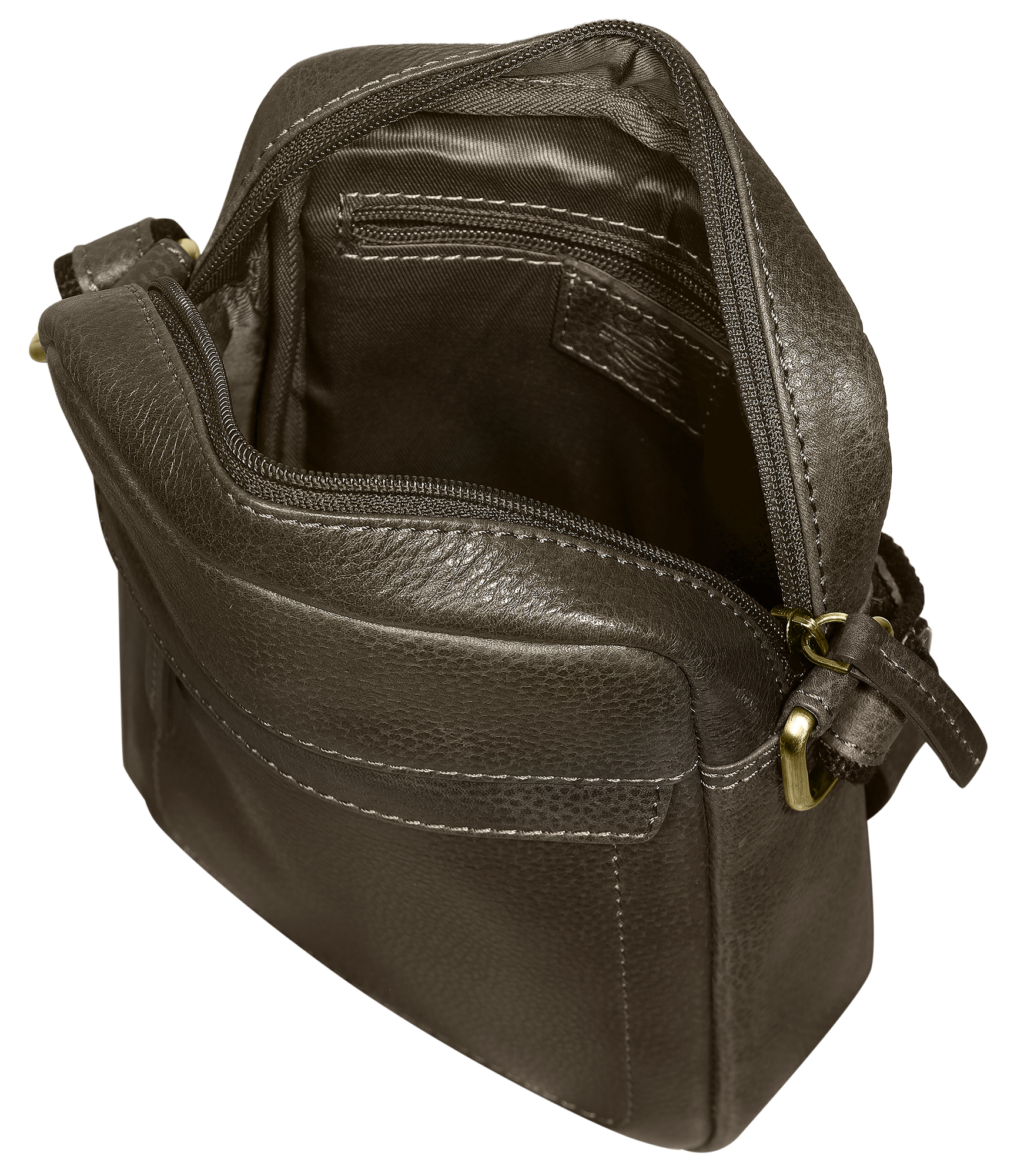 Leonardo Verrelli Crossbody-Tasche aus Echt Leder, Washed-Look