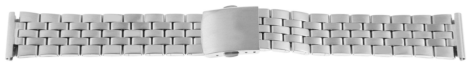 Edelstahl-Uhrenarmband mit Faltschließe, silberfarben, 12 mm