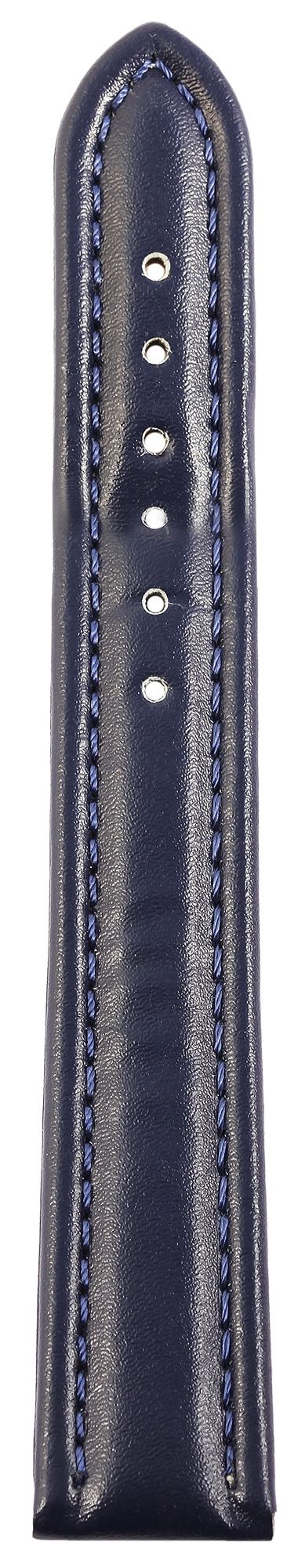 Echtleder-Uhrenarmband, blau, Faltschließe, 16 mm