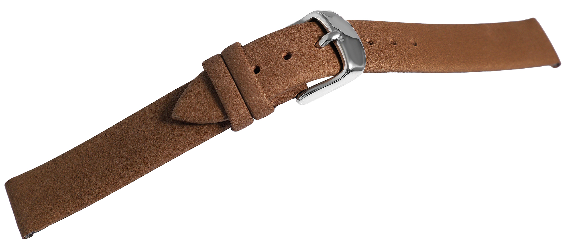 Echtleder Uhrenarmband, nahtlos, flach, braun, 14 mm