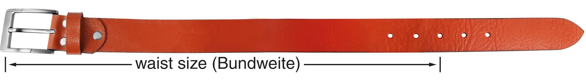 Leonardo Verrelli Echtleder Gürtel, kürzbar, cognac, 120 cm