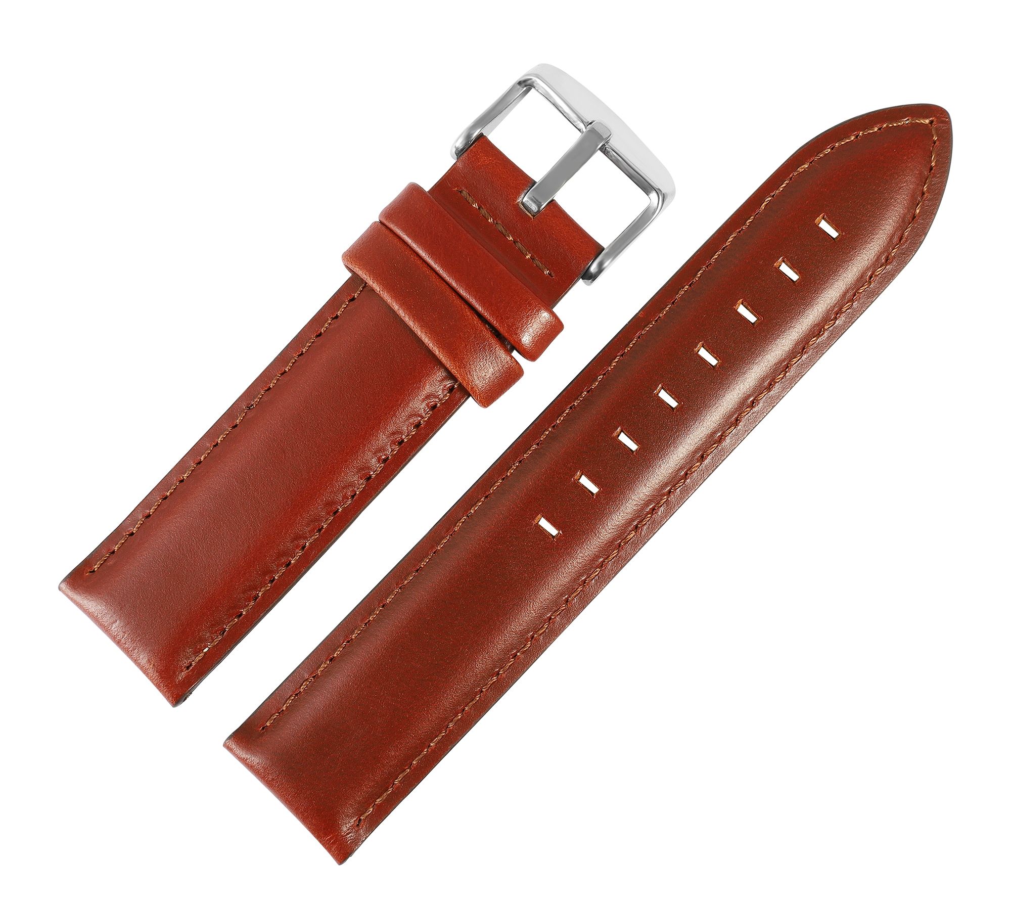 Echtleder Uhrenarmband (Quick-Release), rot-braun, 20 mm