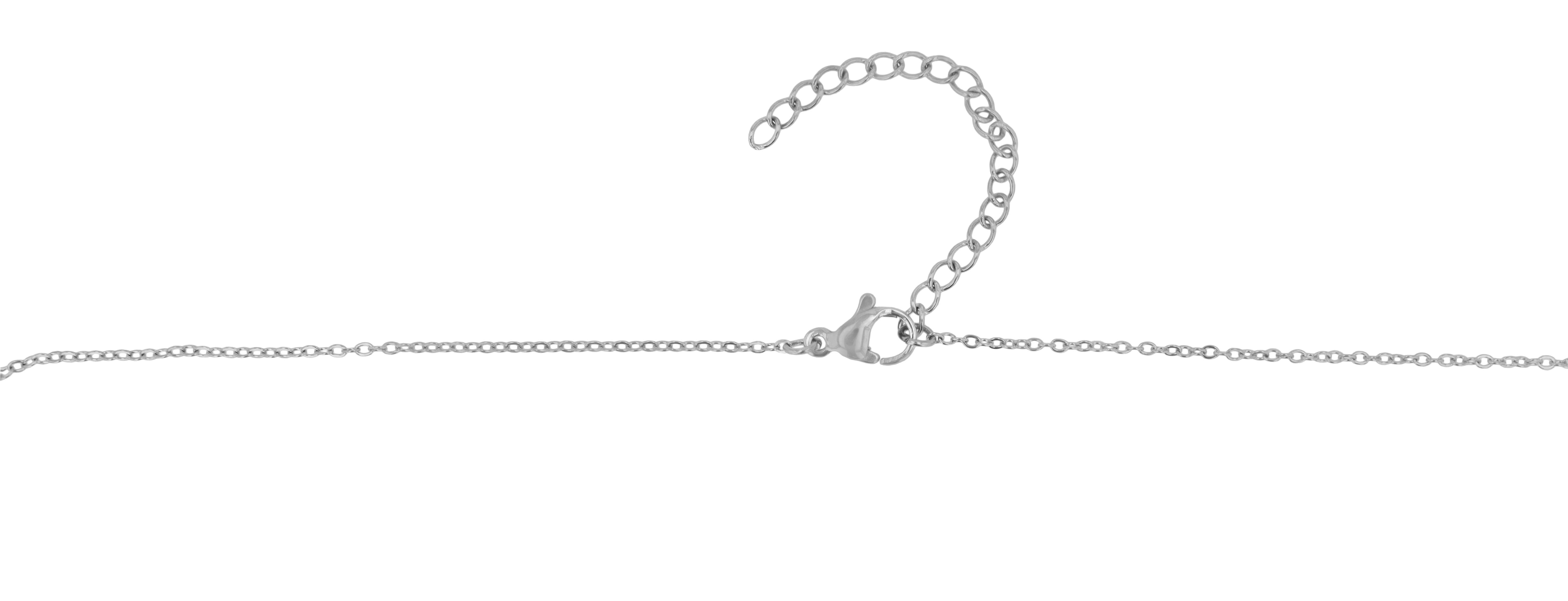 Akzent Halskette "Myla" mit rotem Swarovski Anhänger Ø 10 mm, Edelstahl, silberfarben