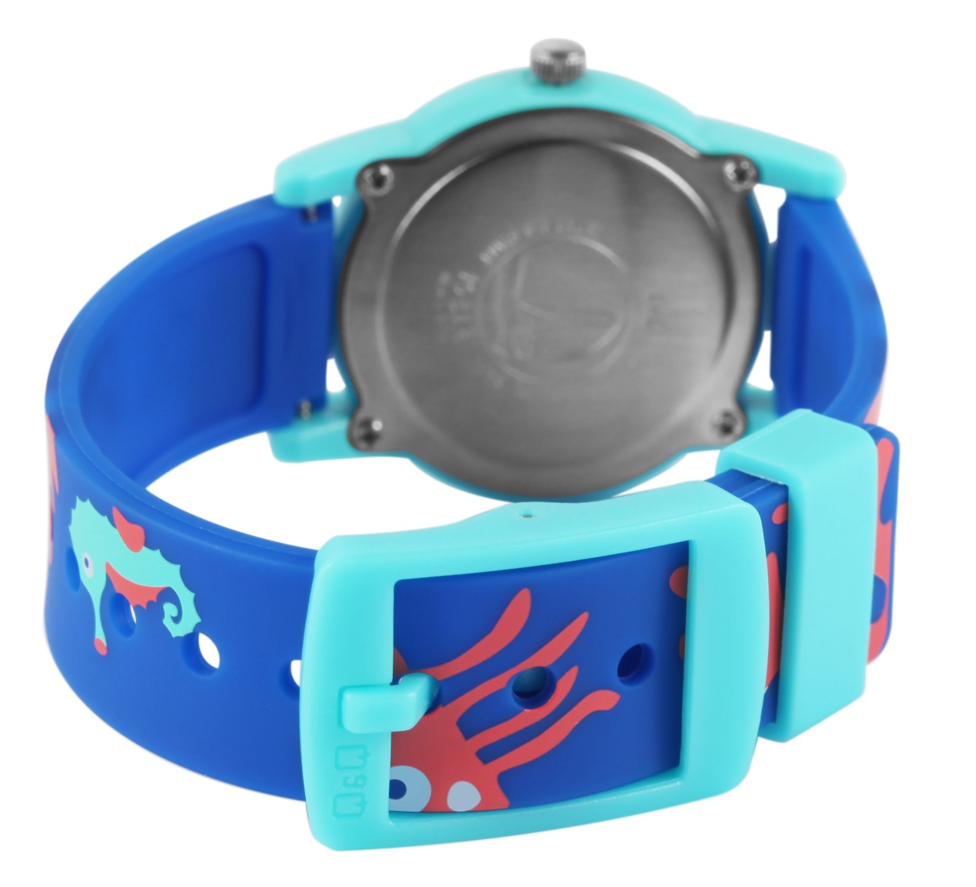 Q&Q Kinderuhr "Unterwasserwelt", Band aus Resin, 10 ATM