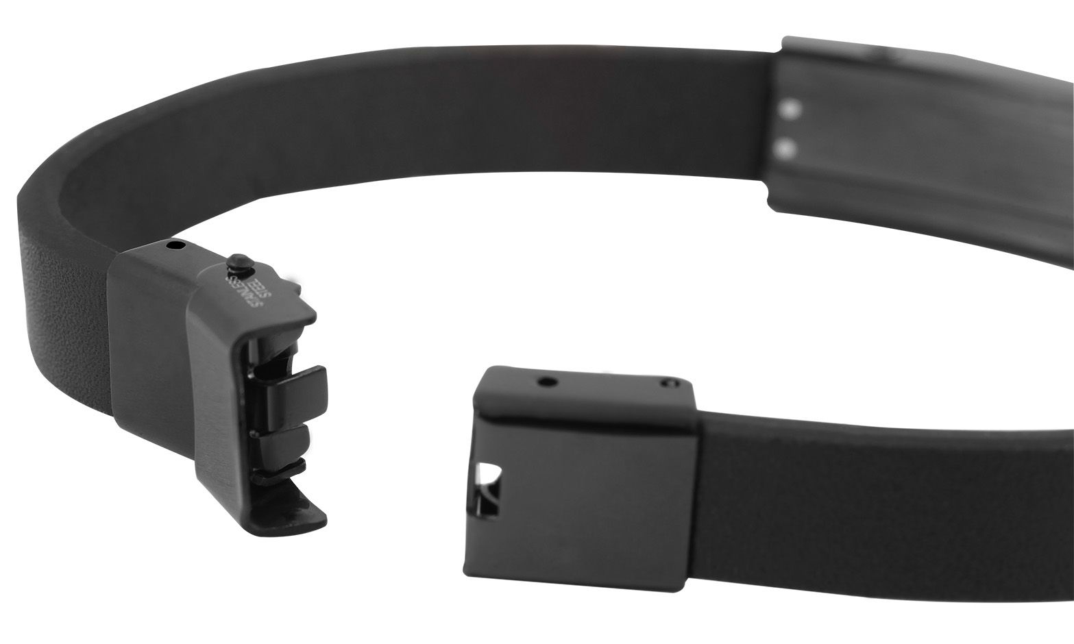 Akzent Echtlederarmband mit Edelstahlelement, schwarz/schwarz