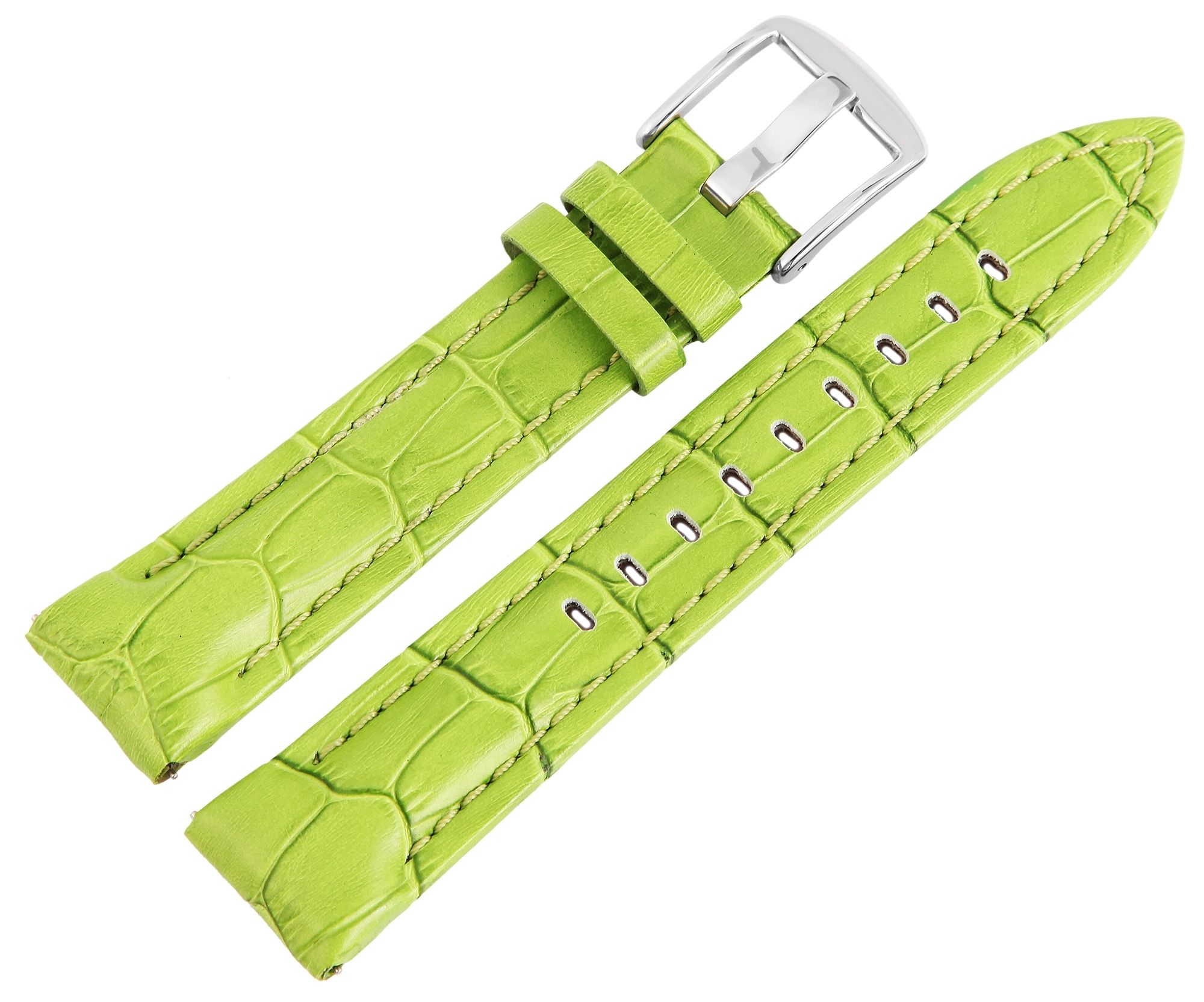 Echtleder-Uhrenarmband, hellgrün, 22 mm