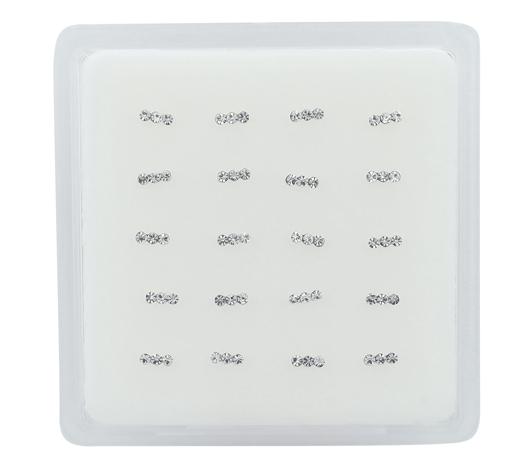 "Volena" I-förmiger Nasenstecker/ Nasenpiercing , 925/- Echt Silber, rhodiniert, VE-20 Stück